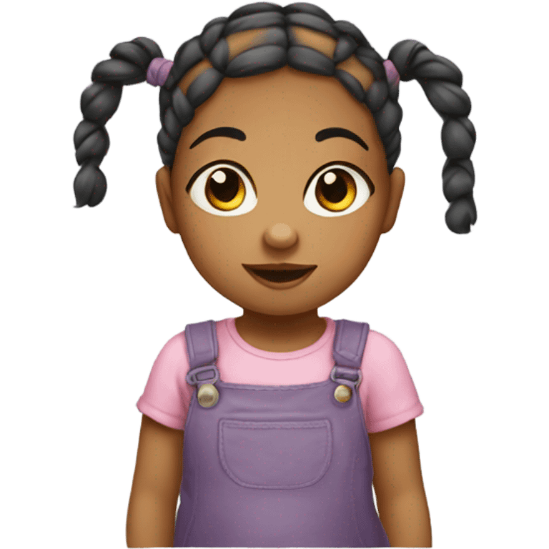 baby girl with pigtails  emoji