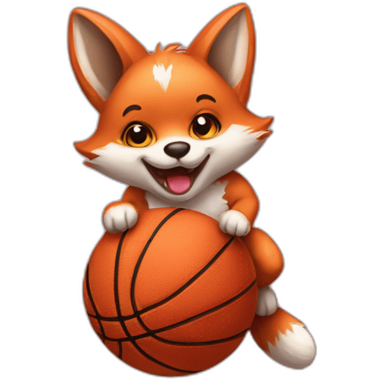 baby fox dunking a basketball emoji