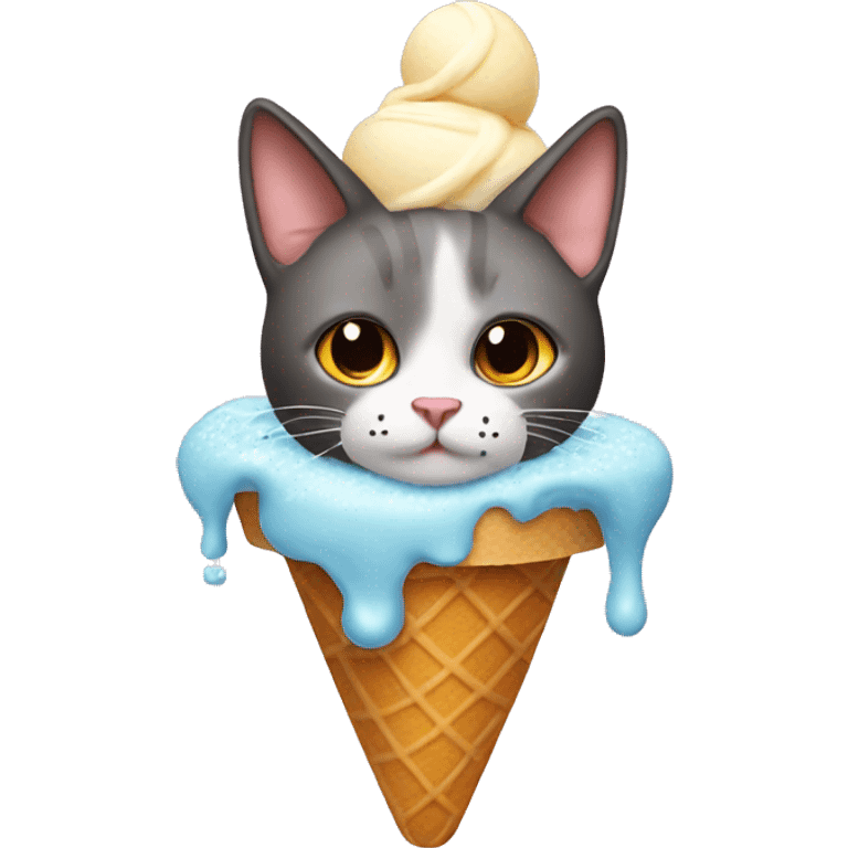 Cat in ice cream emoji