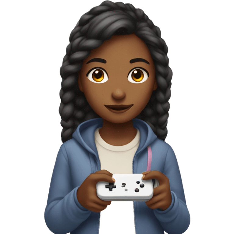 Girl playing switch games cozy  emoji