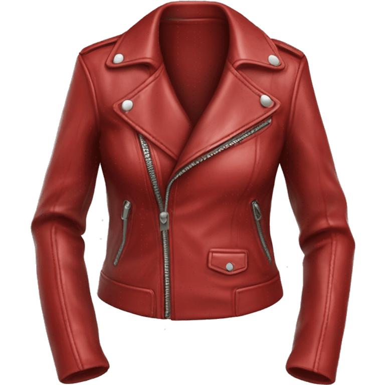 Hyper Realistic isolated open apple red feminine fashion leather jacket. emoji