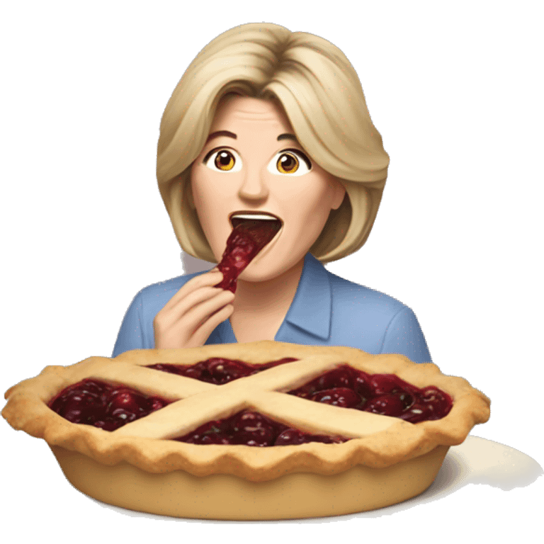 Martha Stewart eating a pie emoji