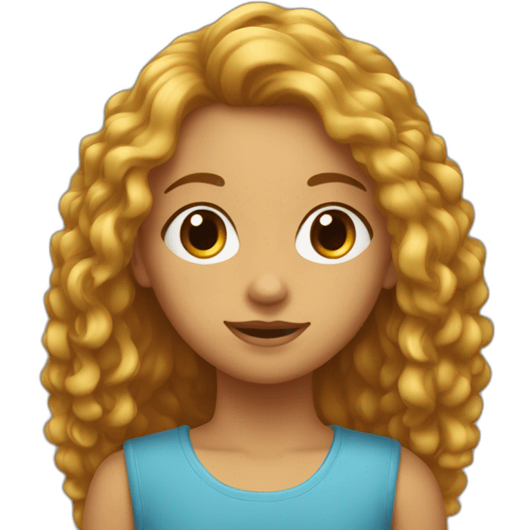 une fille avec les cheveux long et bouclés  emoji