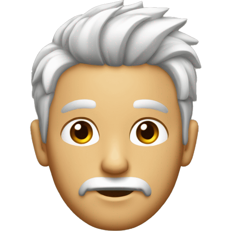 Hombre con pelo corto peinado hacia delante y con perilla emoji