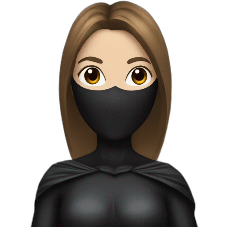 A batman woman in a black mask with brown hair emoji