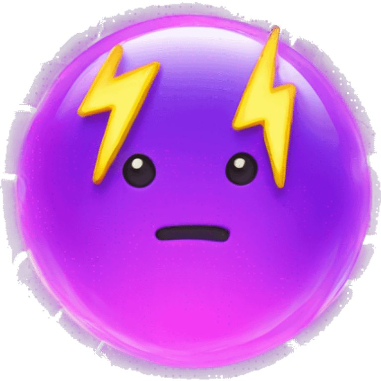 lightning neon bubble emoji