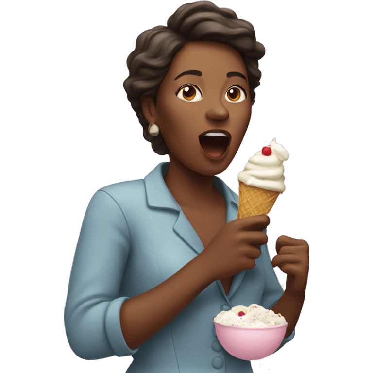 woman eating icecream emoji