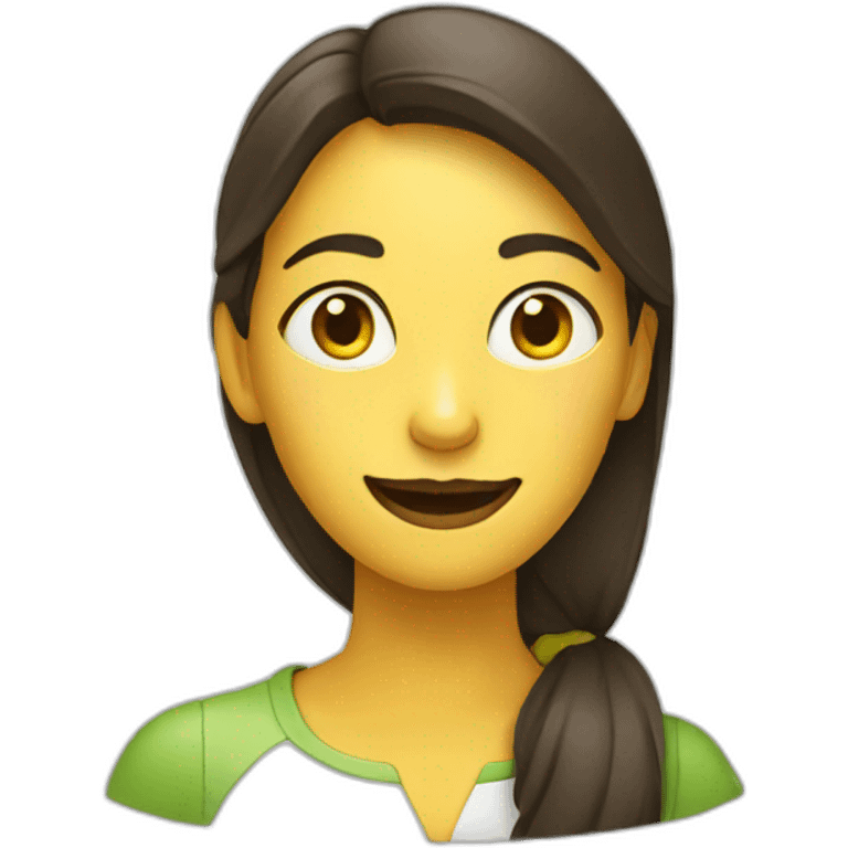 Profile of a Woman eating banana emoji