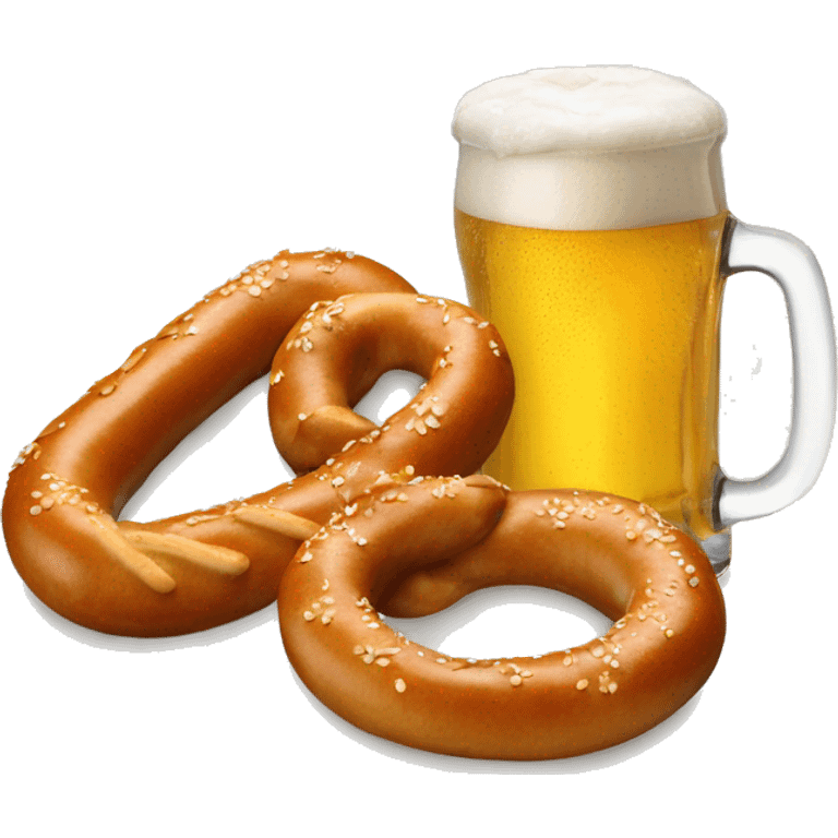 weisswurst next to a glass of beer and a pretzel emoji