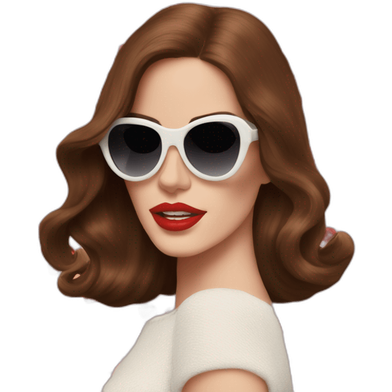 Lana del rey with red hearts sunglasses emoji