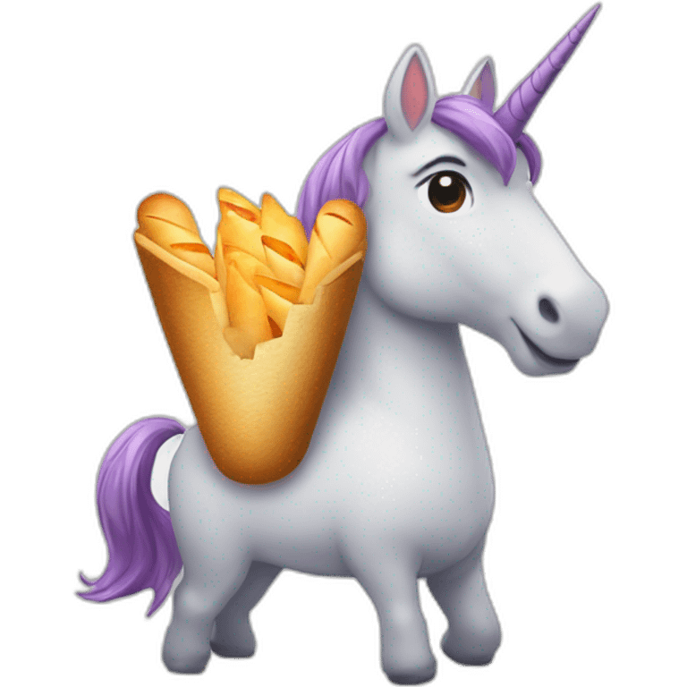 Licorne avec un baguette magic a la place de la corne emoji