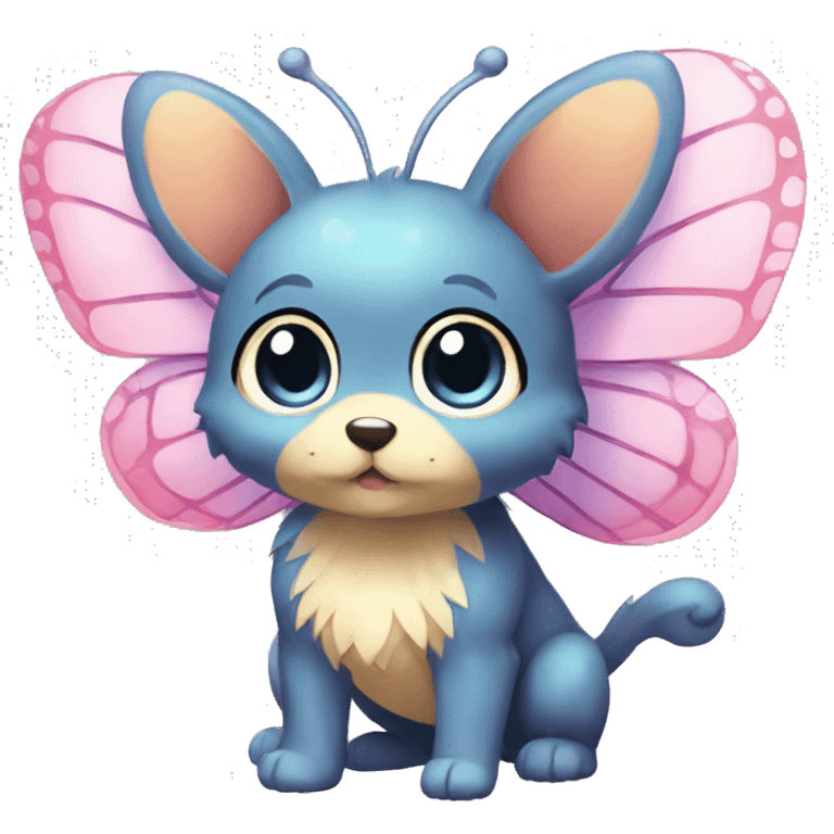 Kawaii Butterfly-Puppy-Pokémon-Fakémon Full Body emoji