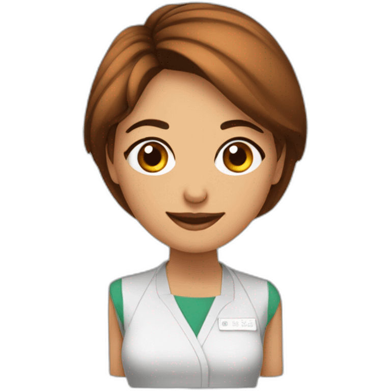 nutricionista mujer con cabello marron corto emoji