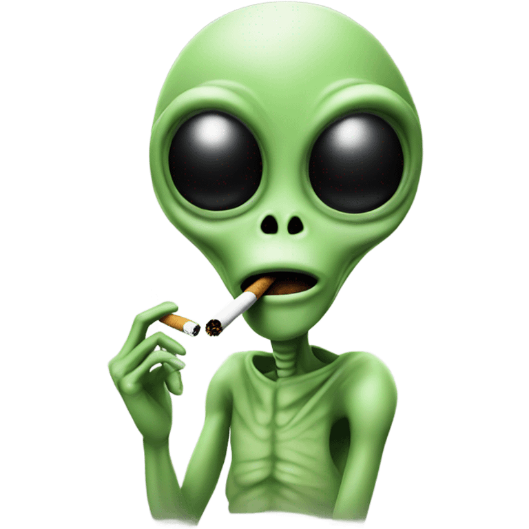 Alien smoking a cigarette emoji