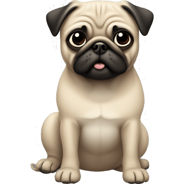 Pug with gray beige black facial features emoji