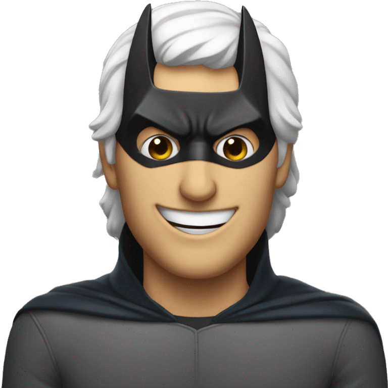 a man smiling with batman mask  emoji