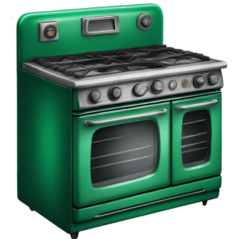 Realistic emerald green vintage oven emoji