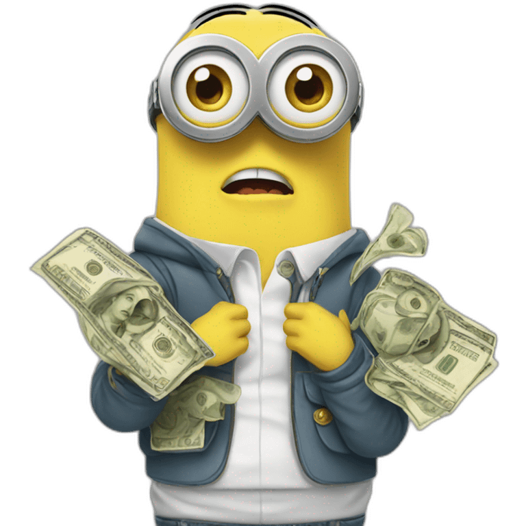 minions with money, wearing gold watches emoji