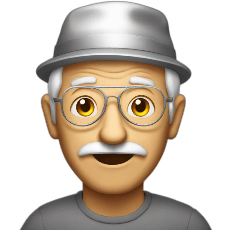 Crazy grandpa in a foil hat emoji