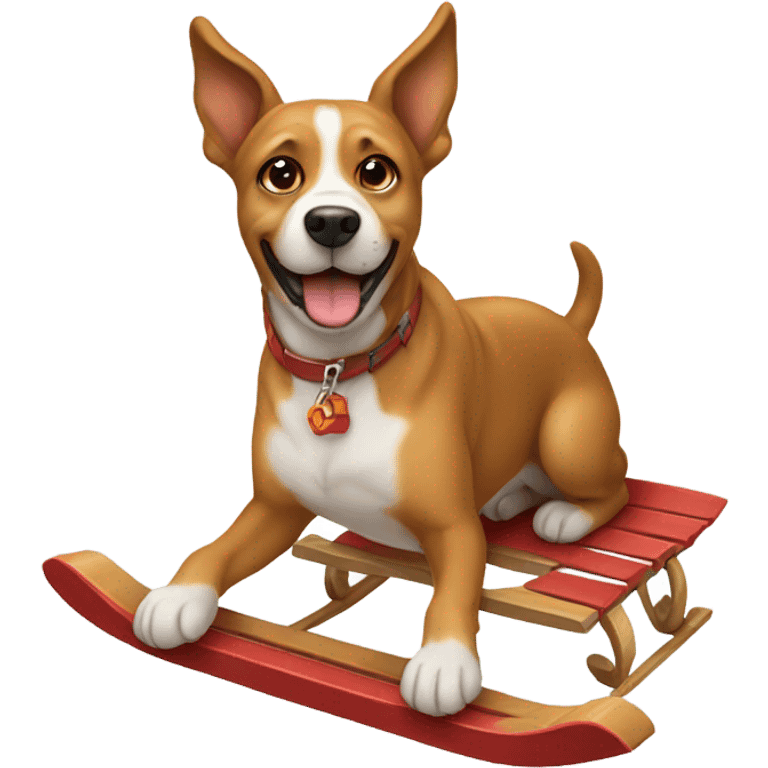 Dog on a sled emoji