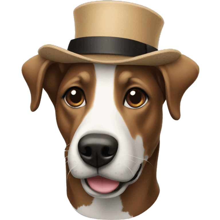 A dog with a badger hat emoji