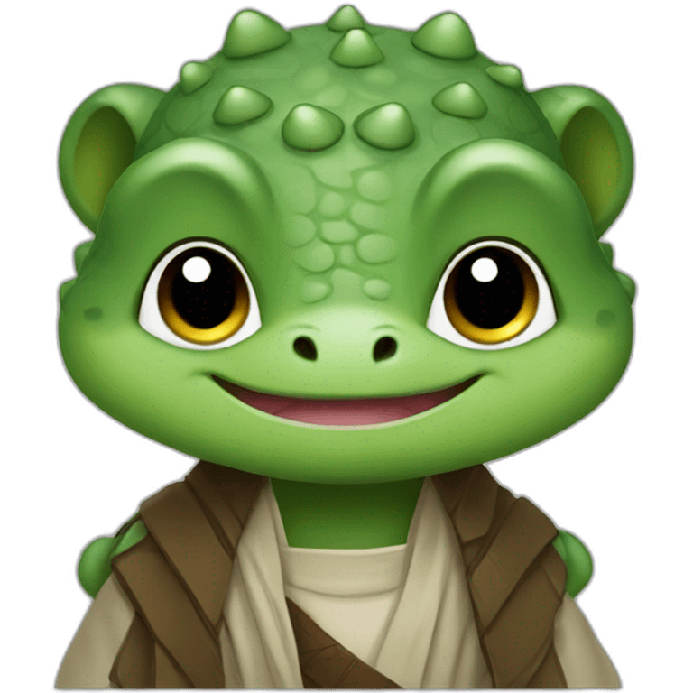 A baby crocodile jedi emoji