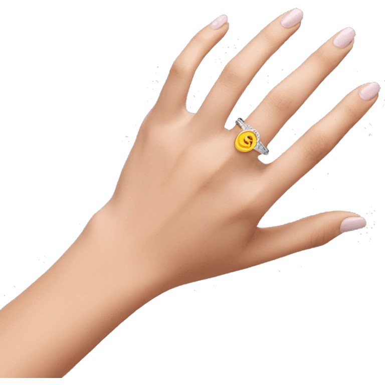 ring on a woman's hand emoji