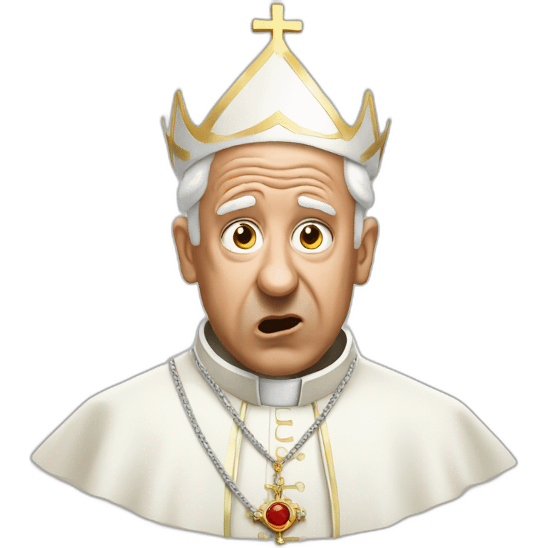 Pope looks shocked shit emoji