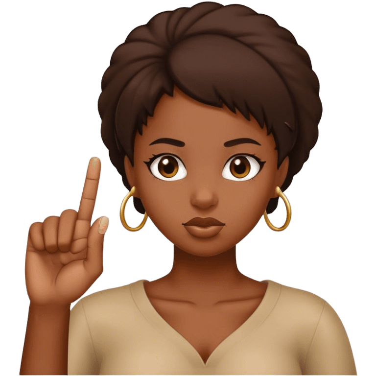 black girl sticking up middle finger  emoji