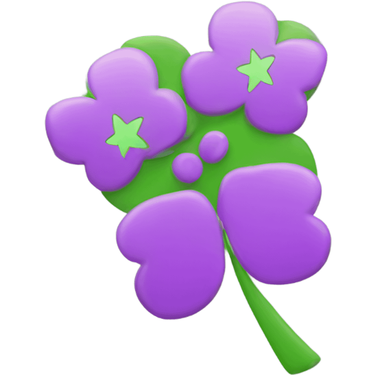 4 leaves clover with stars emoji