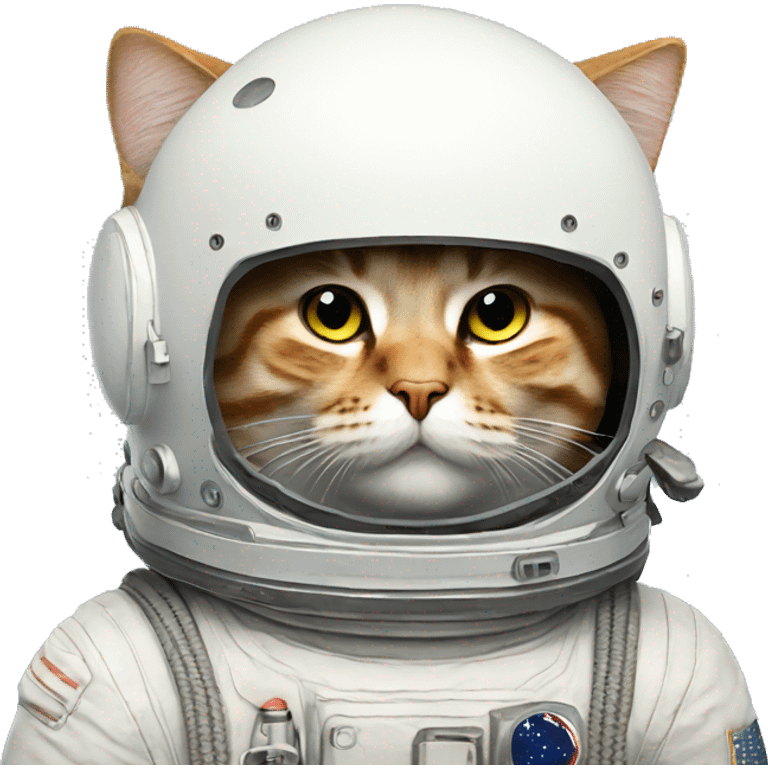 Fat cat wearing astronaut helmet emoji