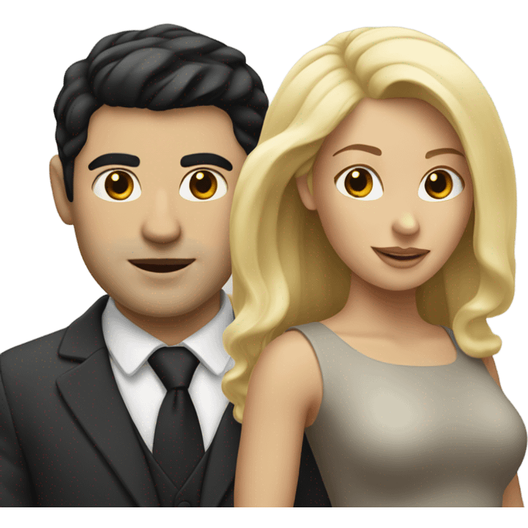 blonde woman and white man with black hair emoji