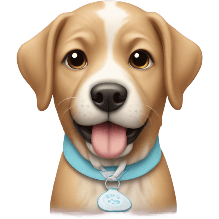 Dog with baby bib on  emoji