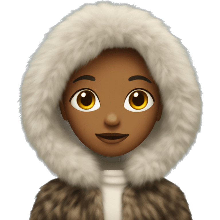 Girl in a fur coat emoji