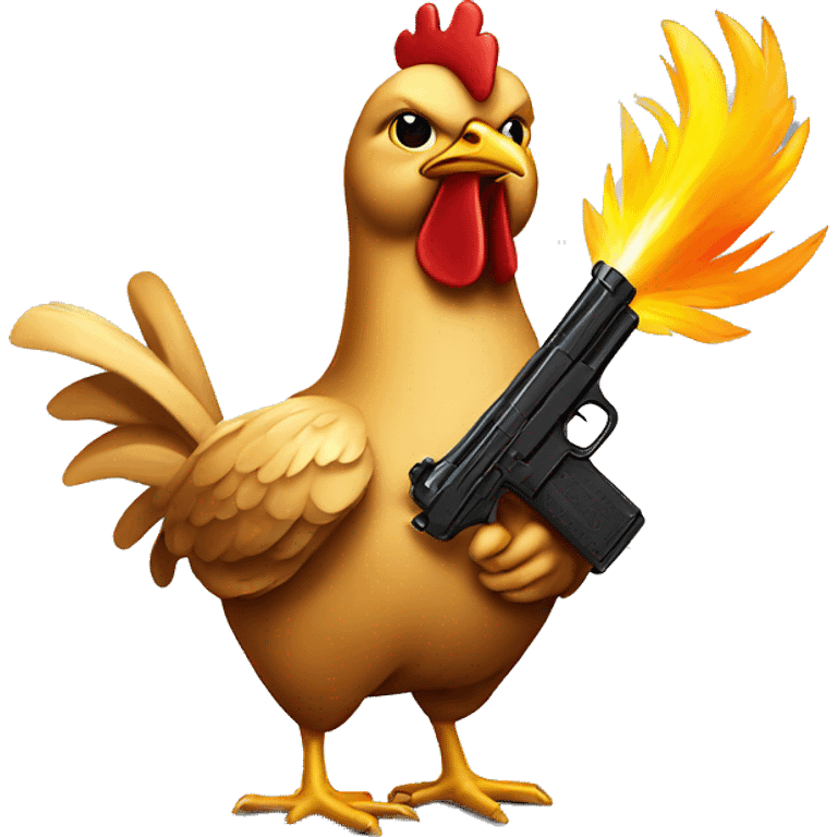 chicken with a gun emoji