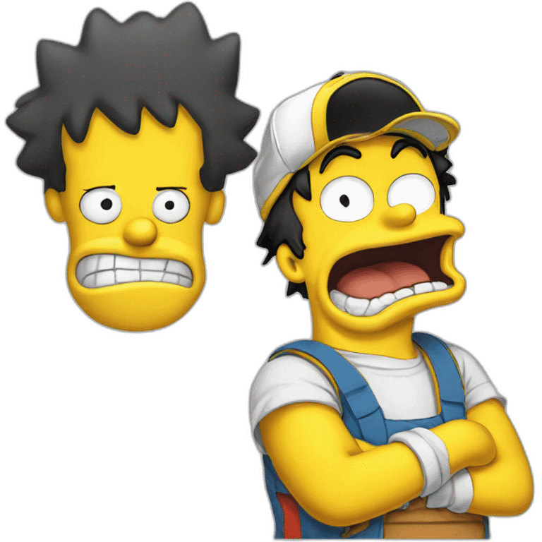 Luffy eat homer simpson emoji