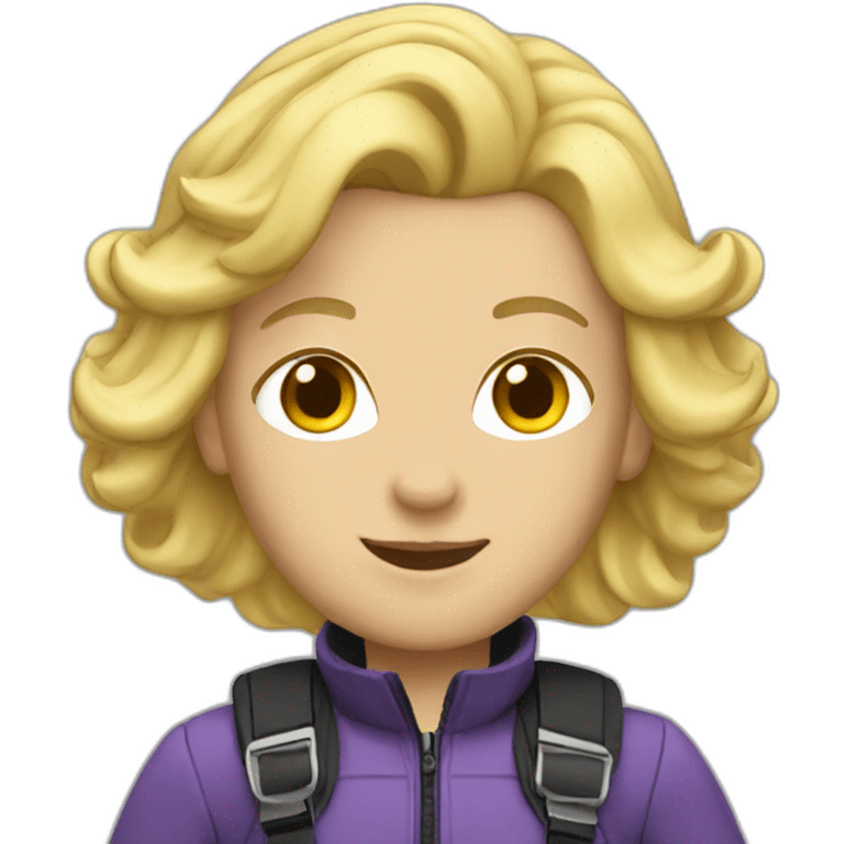 Skydiver with blonde hair emoji