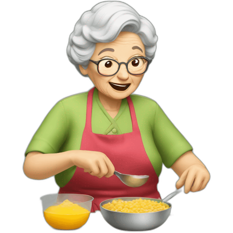 Granny coocking eat emoji