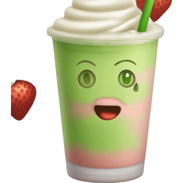 Iced strawberry matcha latte  emoji