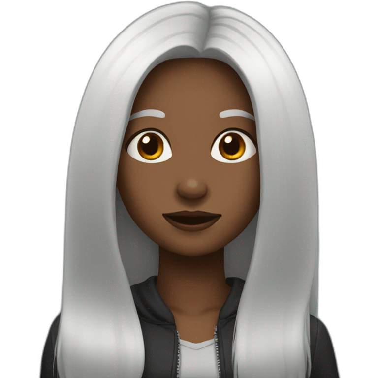 Black long hair girl emoji