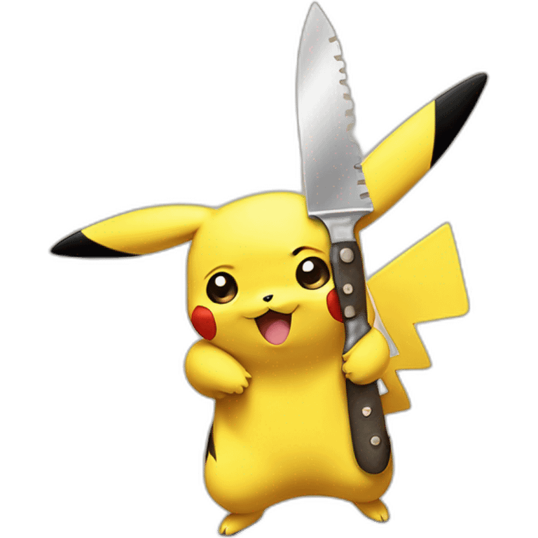 Pikachu avec un couteau dand emoji