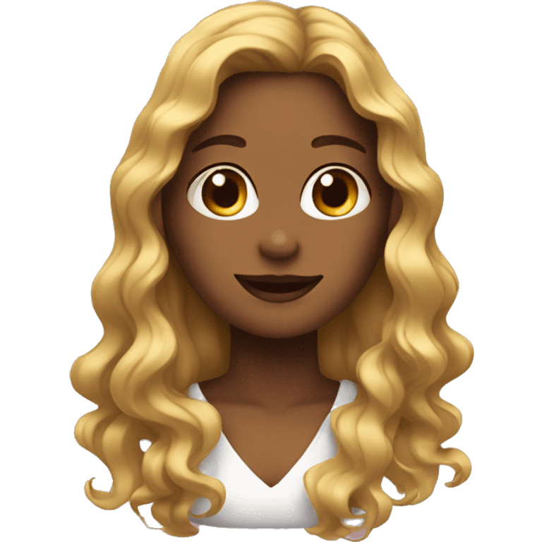 A girl v shape face wavy hair emoji