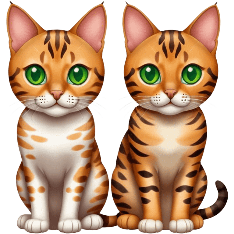 Two Bengal cats emoji