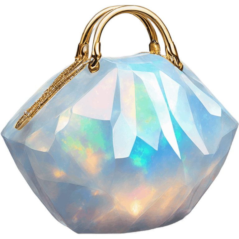 opal Crystal gemstone covered tote handbag emoji