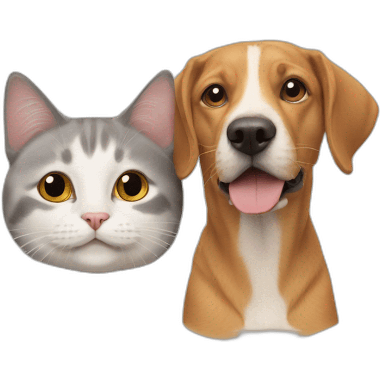 Cat and dog composite emoji