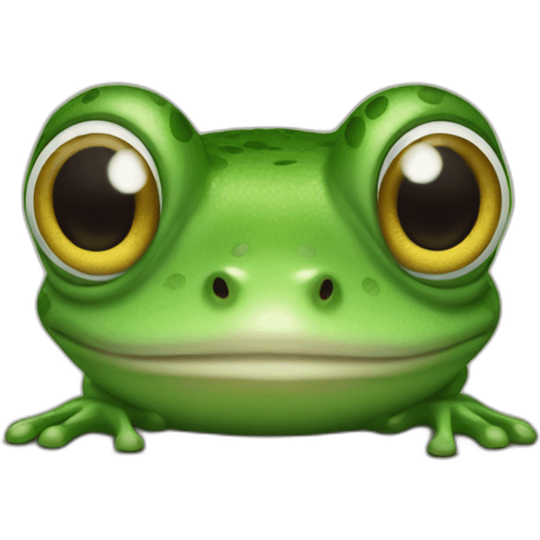 a frog with big eyes who smile  emoji