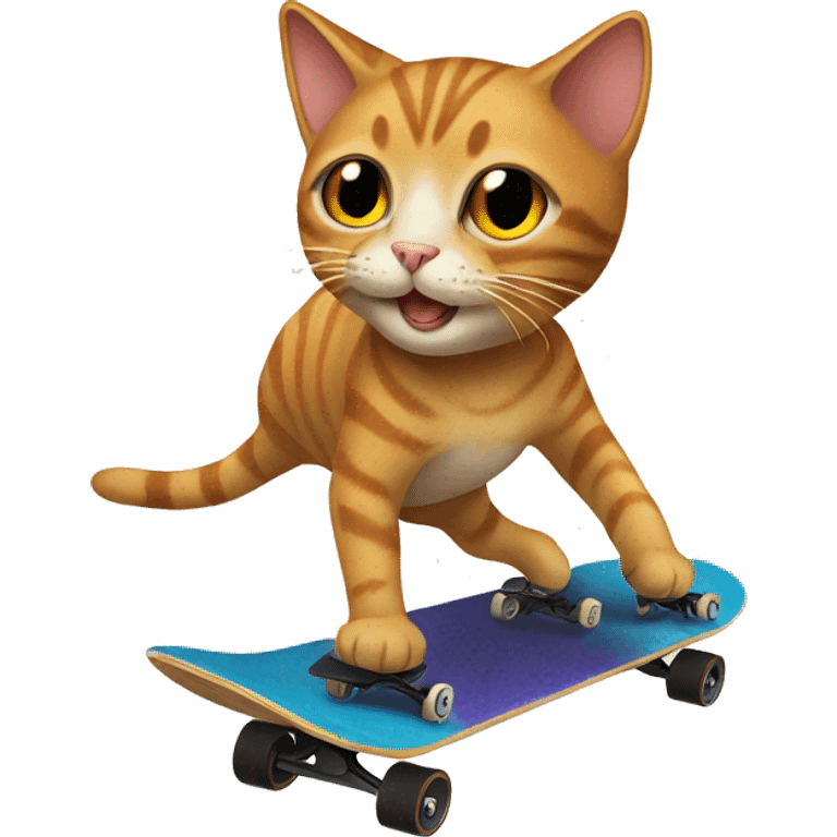 Cat riding a skateboard emoji