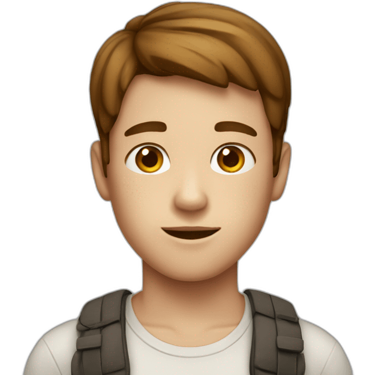 A blank Boy with short brown hair and freckles on his face emoji