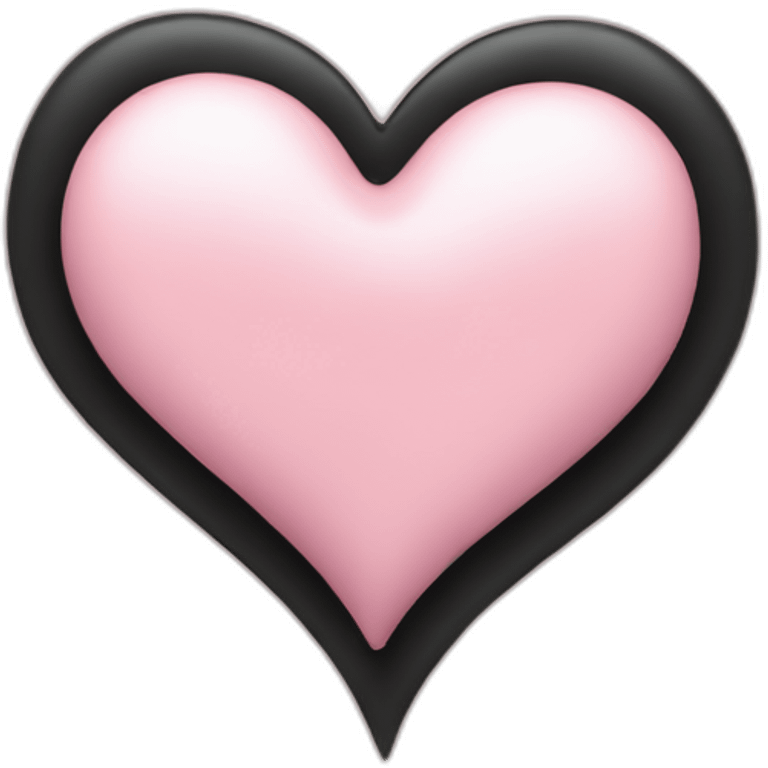 light pink heart with a black bbow  emoji