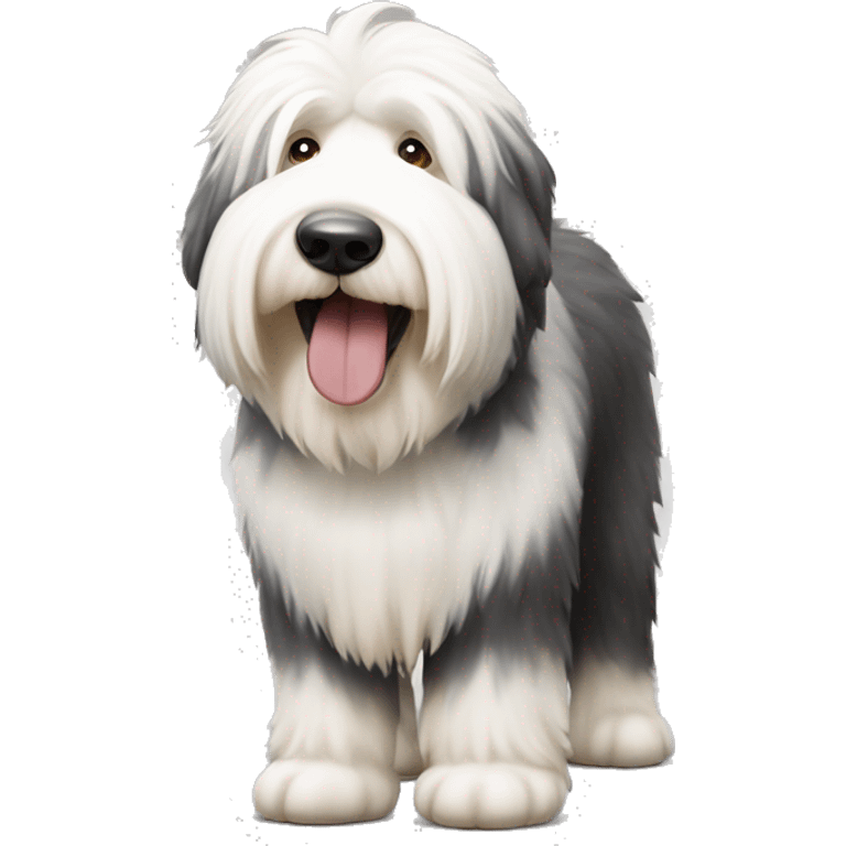 Dog old english sheepdog full-height emoji